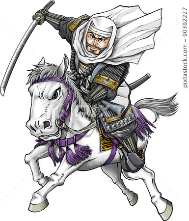 Kenshin Uesugi riding a horse with a sword 90392227