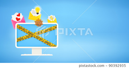 Aware of internet fraud. Email fishing concept Aware of internet fraud. Email fishing concept 90392935