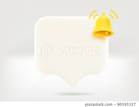 Blank chat bubble with notification icon. 3d vector illustration 90393327