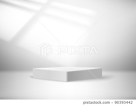 Bright studio with sun flare of the window. 3D vector illusration with shadow overlay effect Bright studio with sun flare of the window. 3D vector illusration with shadow overlay effect 90393442