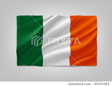 Flag of Ireland. 3d vector object isolated on transparent background 90393464