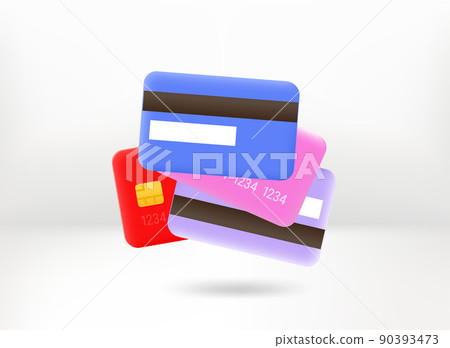 Business cards falling down. 3d vector concept Business cards falling down. 3d vector concept 90393473