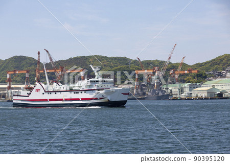Ferry entering Nagasaki Port Ferry entering Nagasaki Port 90395120