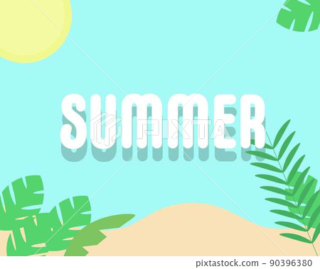 夏季網頁橫幅廣告和特殊功能夏季夏季英文傳單背景插圖 90396380