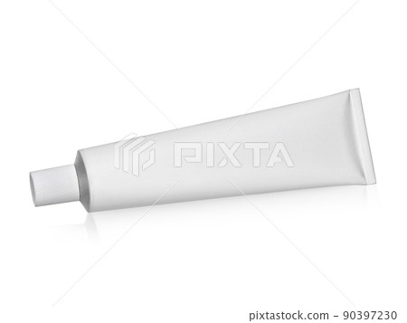 Aluminum cream white tube isolated on white background Aluminum cream white tube isolated on white background 90397230