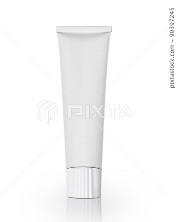Aluminum cream white tube isolated on white background Aluminum cream white tube isolated on white background 90397245