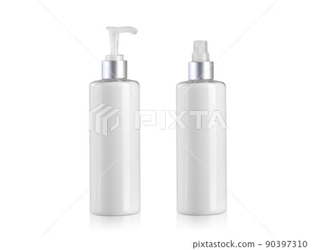 Spray bottles and Dispenser Pump Bottle isolated on white background Spray bottles and Dispenser Pump Bottle isolated on white background 90397310