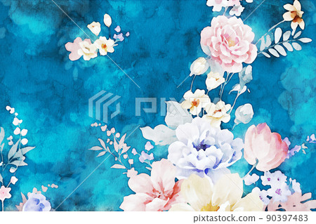Beautiful colorful watercolor flower illustration 90397483