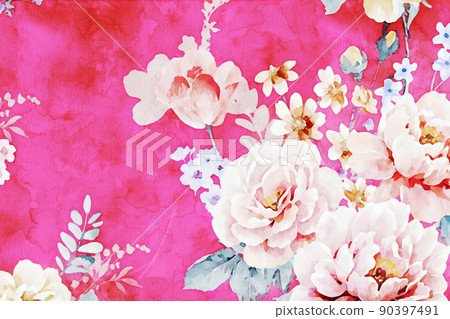 Beautiful colorful watercolor flower illustration Beautiful colorful watercolor flower illustration 90397491