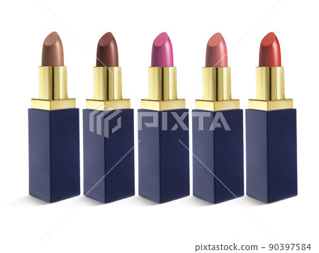 Set of colorful lipsticks isolated on white Set of colorful lipsticks isolated on white 90397584