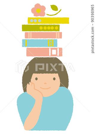 Girl with a book on her head Girl with a book on her head 90398965