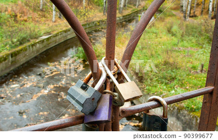 Bridge with locks. Petrozavodsk Russia 18 October 2015 90399677