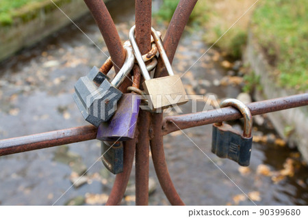 Bridge with locks. Petrozavodsk Russia 18 October 2015 Bridge with locks. Petrozavodsk Russia 18 October 2015 90399680