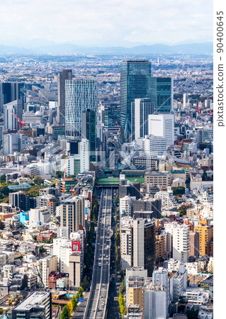 A big city with skyscrapers 90400645