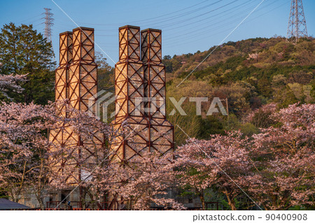 （靜岡縣）世界遺產、韭山反射爐、櫻花季 90400908
