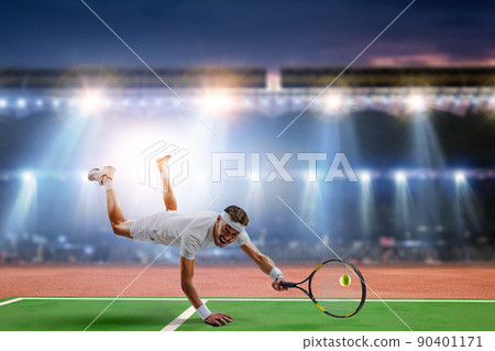 Professional tennis player . Mixed media Professional tennis player . Mixed media 90401171