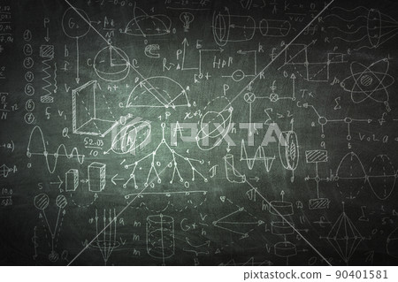 Math geometry formulas on background. 90401581