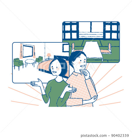 Rejoicing men and women, Japanese-style rooms and Western-style rooms 90402339