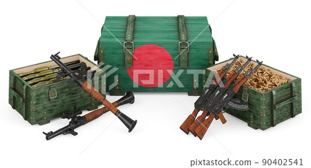 Weapons, military supplies in Bangladesh, concept. 3D rendering 90402541