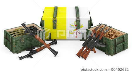 Weapons, military supplies in Vatican, concept. 3D rendering 90402681