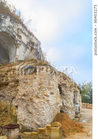 Lyadovsky rocky monastery is a male monastery located on a rocky terrace of the 90-meter high mountain over the Dniester river on its left bank, near Lyadova village in Vinnytsya region, Ukraine 90403275