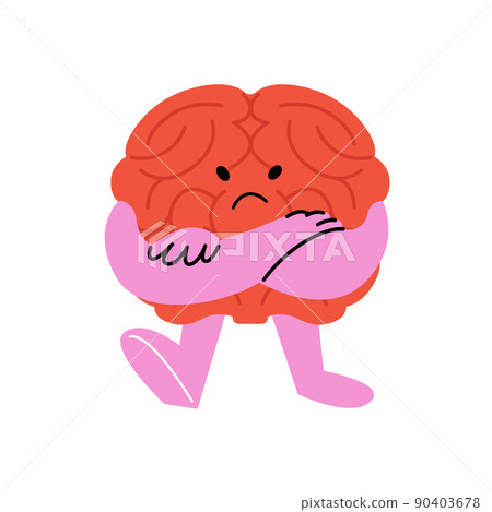憤怒的大腦的矢量圖解。 憤怒的大腦的矢量圖解。 90403678