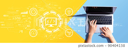 Web development concept with person using a laptop Web development concept with person using a laptop 90404138
