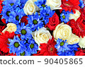 French roses (red, blue, white) 90405865