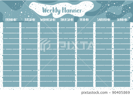 Weekly planner schedule template sheet printable design. To do list for every week day, remember notes. Weekly planner schedule template sheet printable design. To do list for every week day, remember notes. 90405869