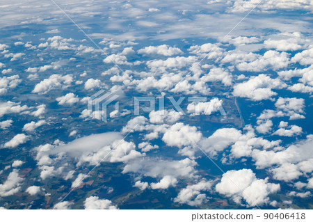 Aerial view from plane. Flight from Helsinki to Amsterdam. 90406418