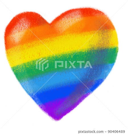Heart shape pride rainbow symbol LGBTQ equality rights hand drawn illustration 90406489