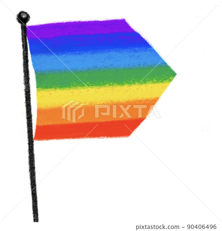 Flag pride rainbow symbol LGBTQ equality rights hand drawn illustration 90406496