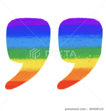 Quote comma pride rainbow symbol LGBTQ equality rights hand drawn illustration Quote comma pride rainbow symbol LGBTQ equality rights hand drawn illustration 90406520
