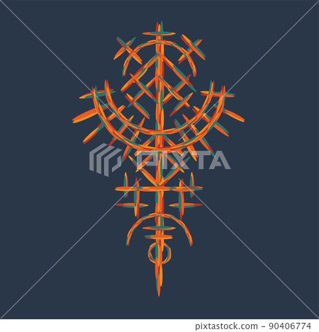 Scandinavian viking color grunge symbol Scandinavian viking color grunge symbol 90406774