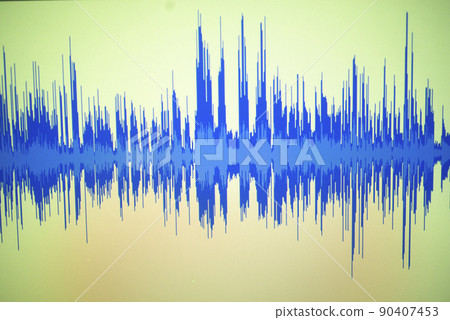 Voiceover studio audio sound wave 90407453
