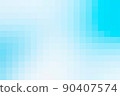 Gradient light sky blue background. Geometric texture from light blue squares. Abstract pattern of square pixels. A backing of mosaic squares. Vector backdrop for branding, calendar, multicolor card 90407574