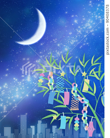 七夕城市景觀背景素材 七夕城市景觀背景素材 90408378