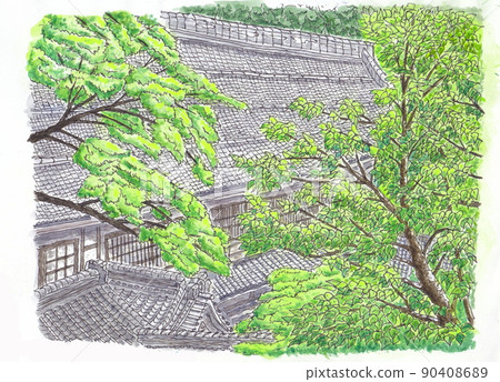 Eiheiji Okoin, surrounded by fresh greenery, Fukui Prefecture 90408689