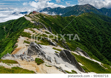 Enzanso and Omote Ginza vertical runway seen from Mt. Tsubakuro in the Northern Alps 90408718
