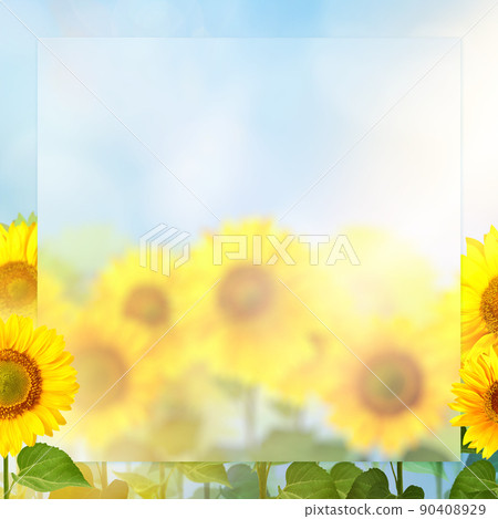 Bright sunflower frame material 90408929