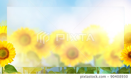 Bright sunflower frame material 90408930