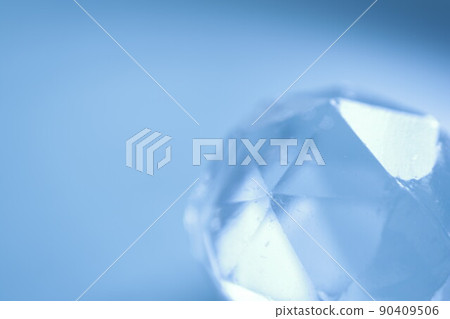 Rolled blue frosted glass, blue frosted glass with a cut, a transparent and cool material 90409506