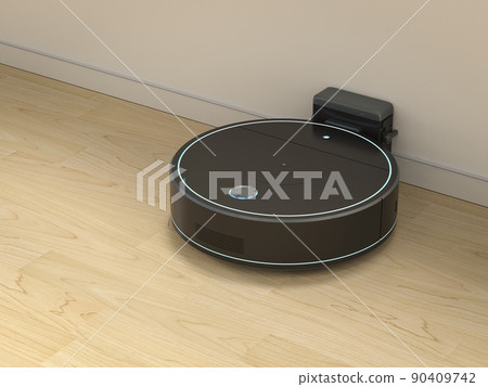 Robotic vacuum cleaner or sweeper at charging station 90409742