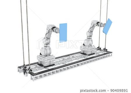 automation robotic arms clean windows 90409891