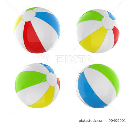 Set of colorful beach balls isolated on white 90409901