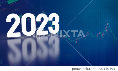 The 2023 white text on business background 3d rendering 90410195
