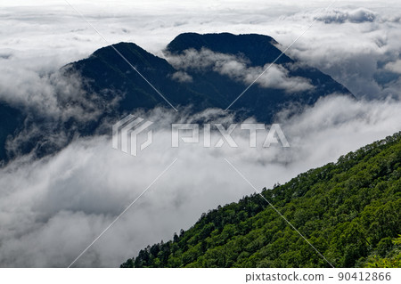 從椿山和戰脊看到的有明山和雲海 90412866