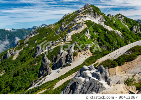 Summer Northern Alps, Mt. Tsubakuro seen from the vicinity of Enzanso 90412867
