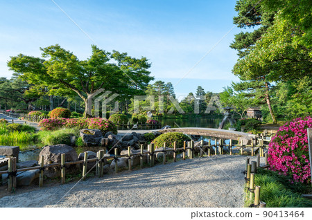 綠意盎然的兼六園琴路石燈籠 | 石川縣金澤市 綠意盎然的兼六園琴路石燈籠 | 石川縣金澤市 90413464
