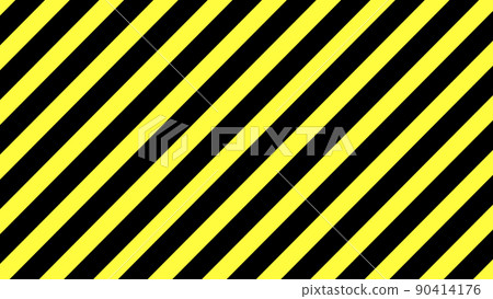 Yellow-black diagonal stripes Danger notification background 16: 9 90414176
